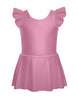 Solid Lycra Tank with Gather Sleeve Dress