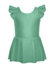 Solid Lycra Tank with Gather Sleeve Dress