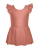 Solid Lycra Tank with Gather Sleeve Dress
