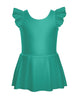Solid Lycra Tank with Gather Sleeve Dress