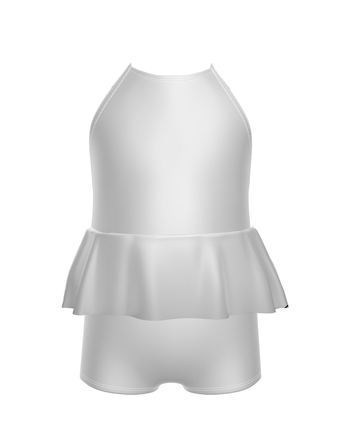 Solid Lycra Cami Biketard with Peplum