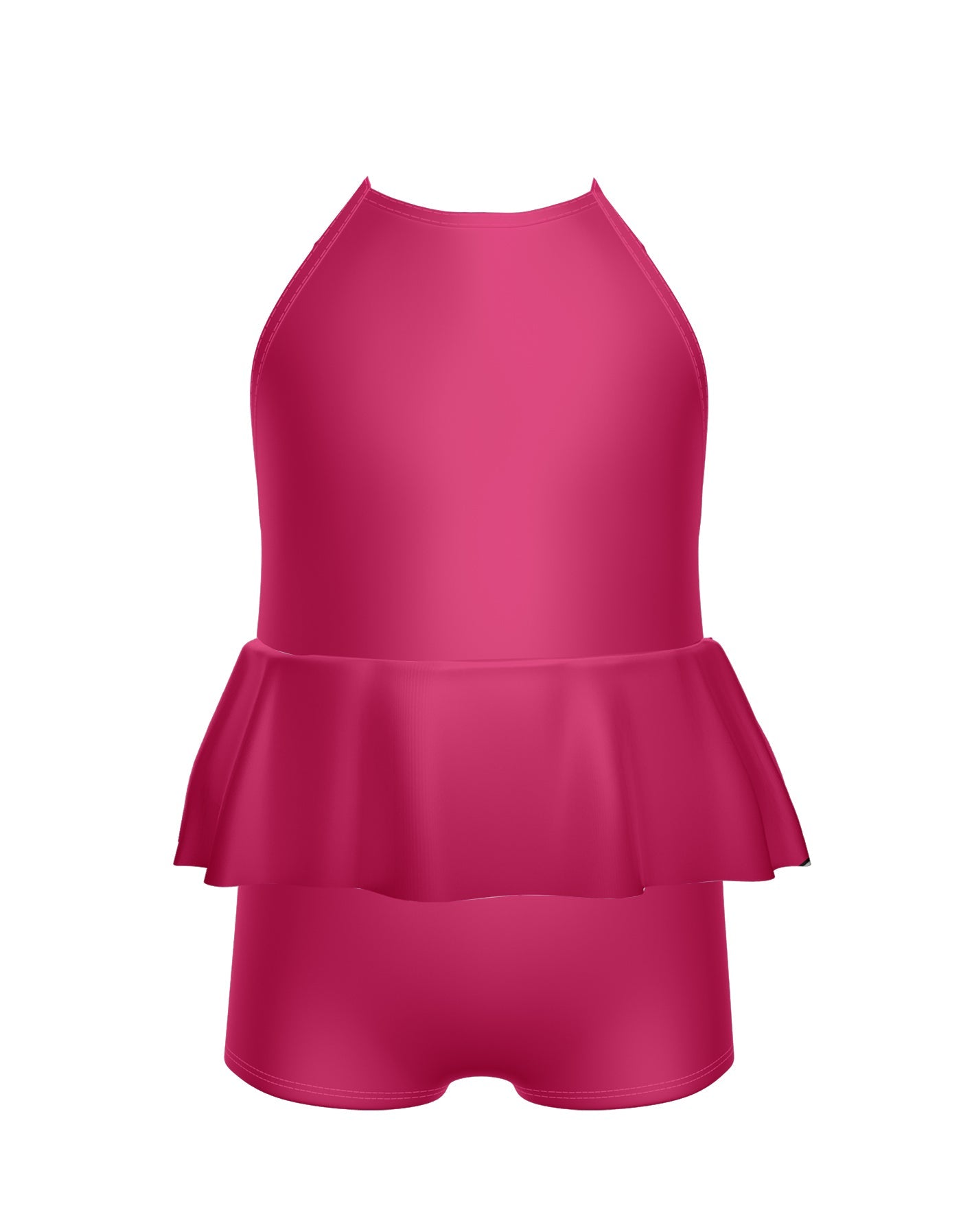 Solid Lycra Cami Biketard with Peplum