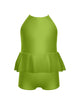 Solid Lycra Cami Biketard with Peplum