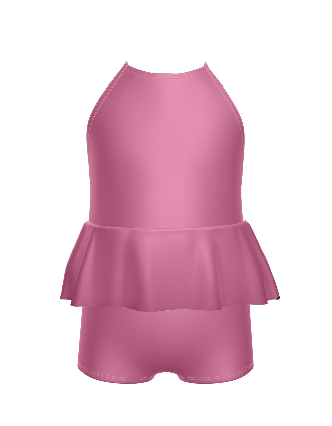 Solid Lycra Cami Biketard with Peplum