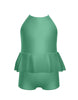 Solid Lycra Cami Biketard with Peplum