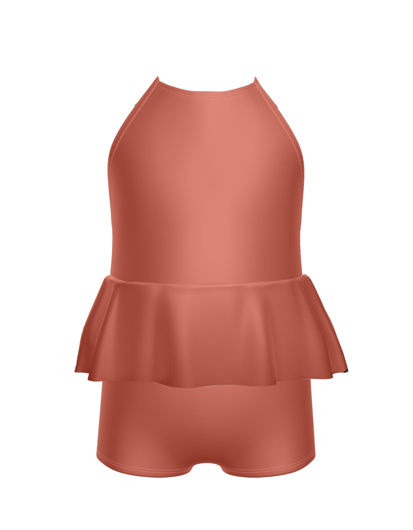 Solid Lycra Cami Biketard with Peplum
