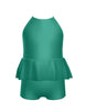 Solid Lycra Cami Biketard with Peplum