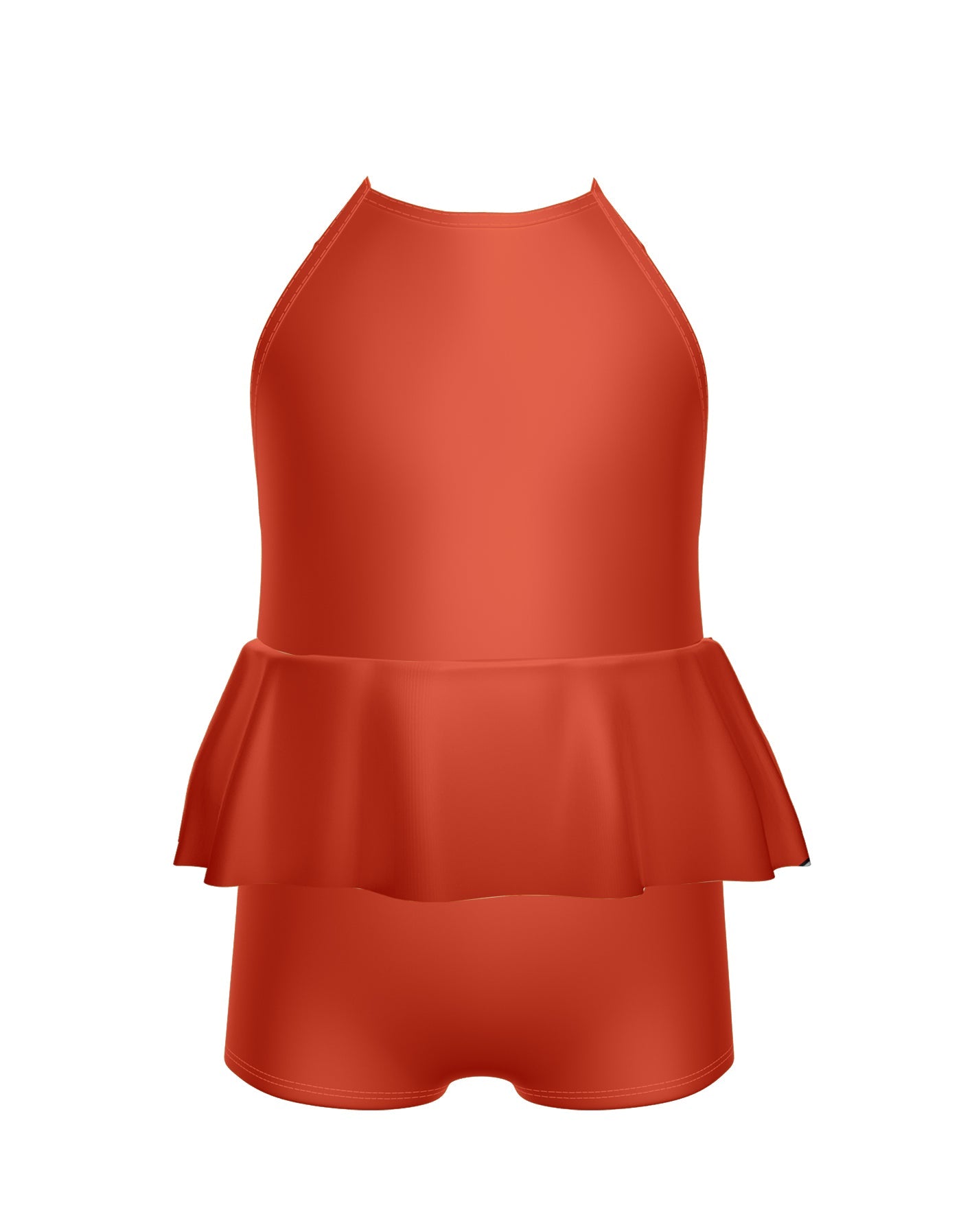Solid Lycra Cami Biketard with Peplum