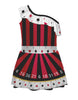 Roulette Wheel One Shoulder w Ruffle Dress