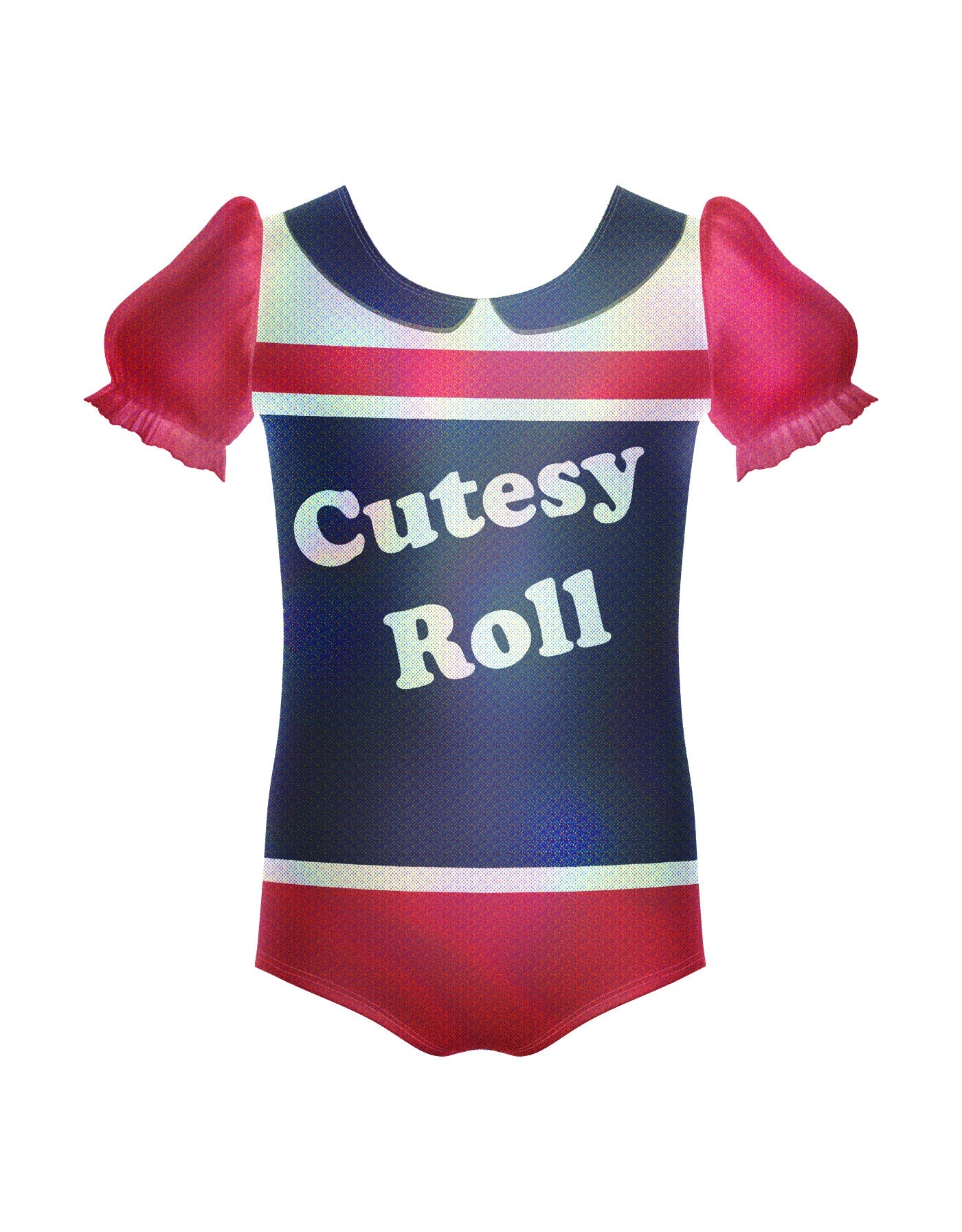 Cutesy Roll Puff Sleeve Leotard Hologram