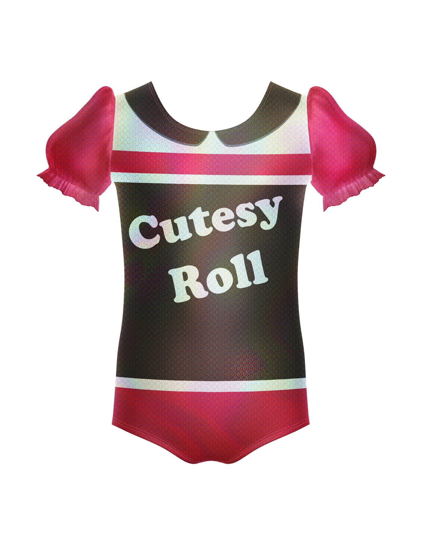 Cutesy Roll Puff Sleeve Leotard Hologram