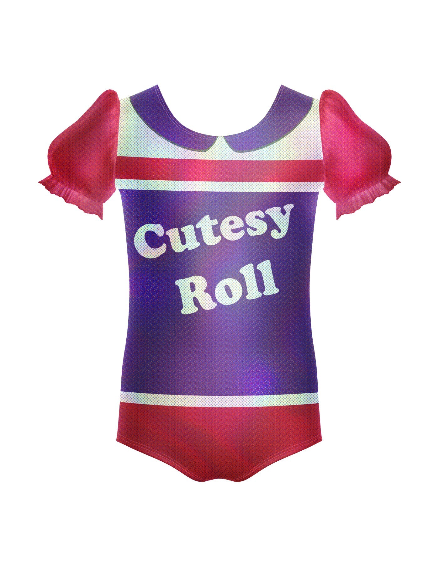 Cutesy Roll Puff Sleeve Leotard Hologram
