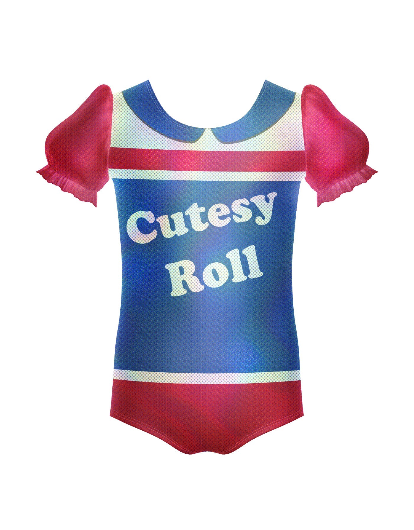 Cutesy Roll Puff Sleeve Leotard Hologram