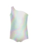 Solid Hologram One Shoulder Leotard