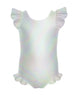 Solid Hologram Tank with Gather Sleeve and Leg Leotard