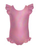 Solid Hologram Tank with Gather Sleeve and Leg Leotard