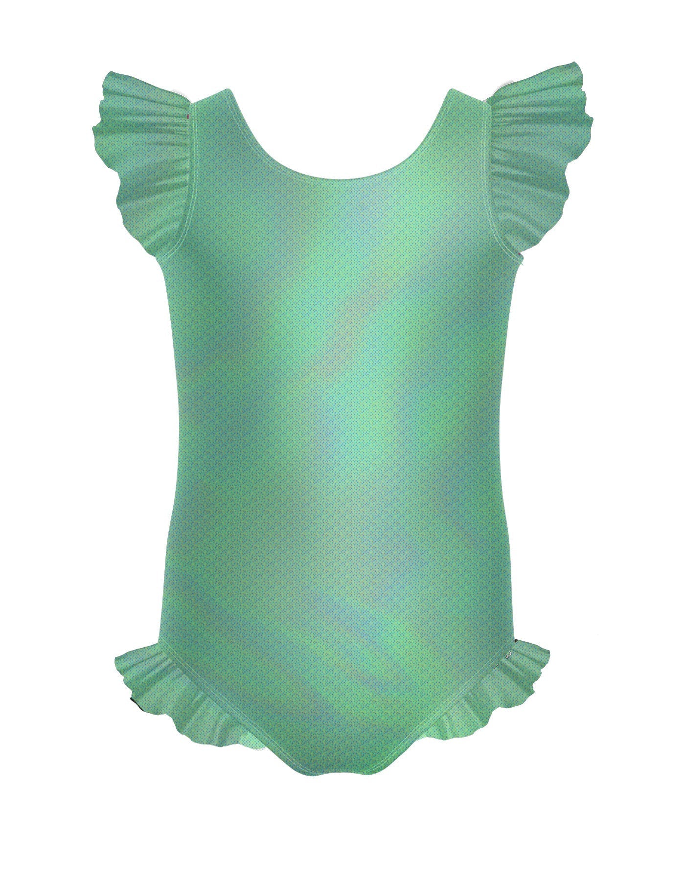 Solid Hologram Tank with Gather Sleeve and Leg Leotard