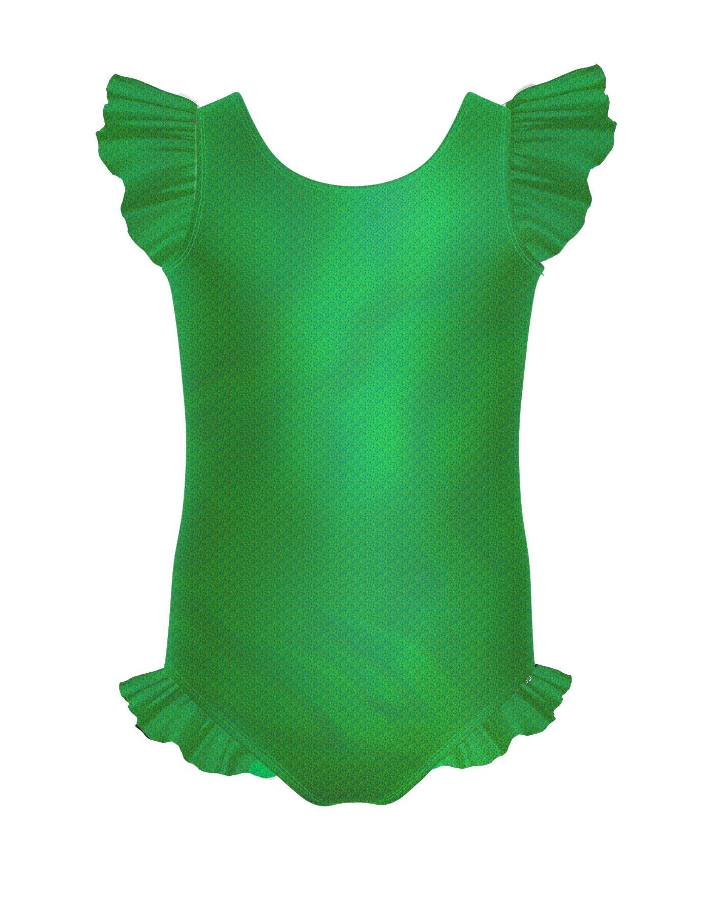Solid Hologram Tank with Gather Sleeve and Leg Leotard