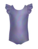 Solid Hologram Tank with Gather Sleeve Leotard