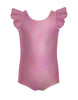 Solid Hologram Tank with Gather Sleeve Leotard