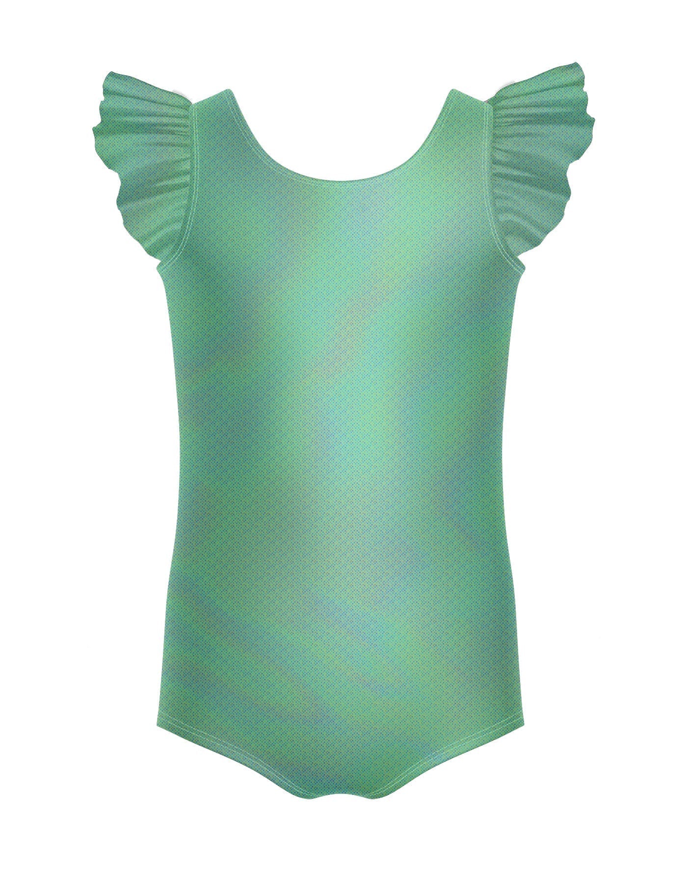 Solid Hologram Tank with Gather Sleeve Leotard