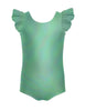 Solid Hologram Tank with Gather Sleeve Leotard