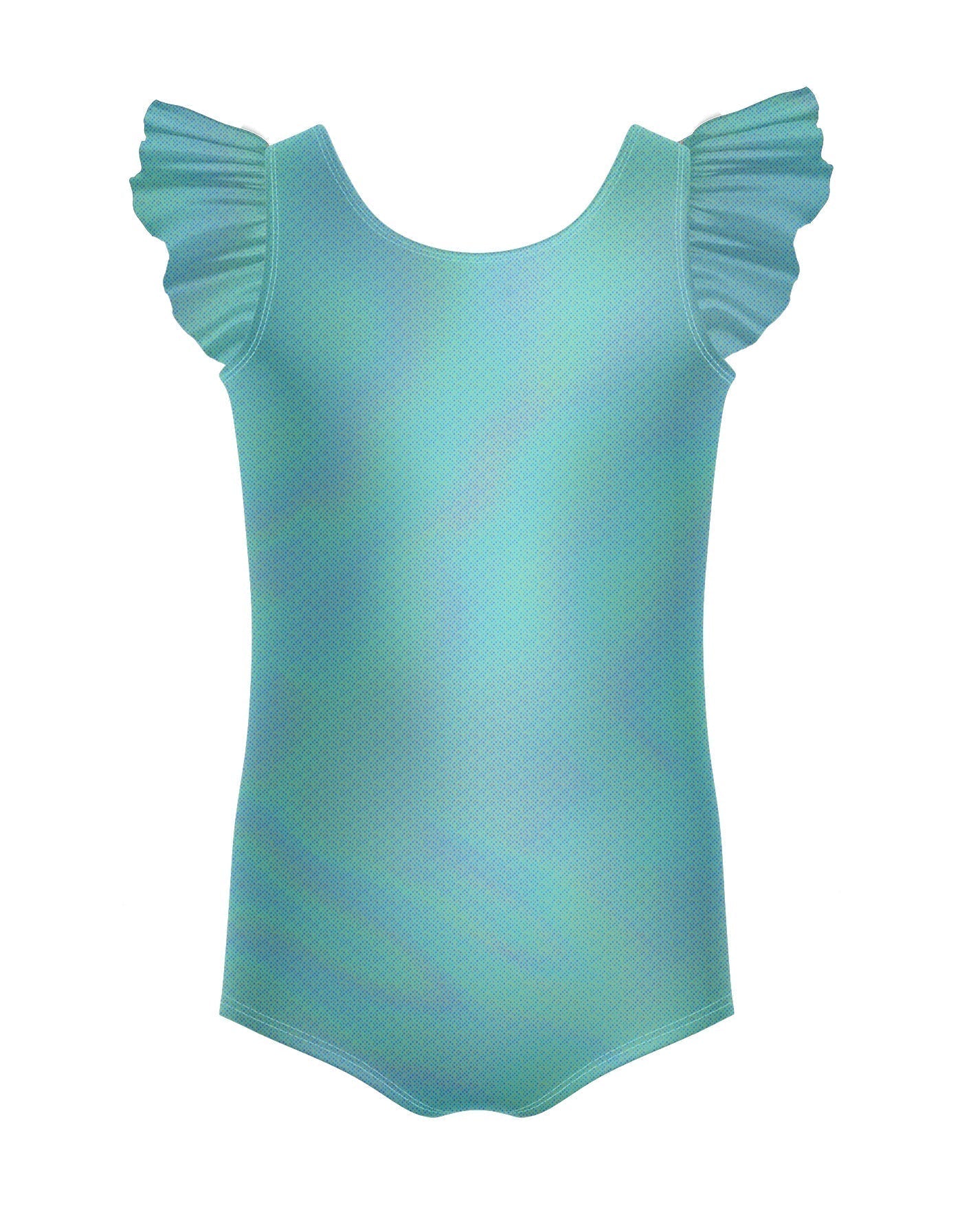 Solid Hologram Tank with Gather Sleeve Leotard