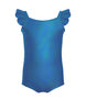 Solid Hologram Cami Leotard with Flutter Sleeves