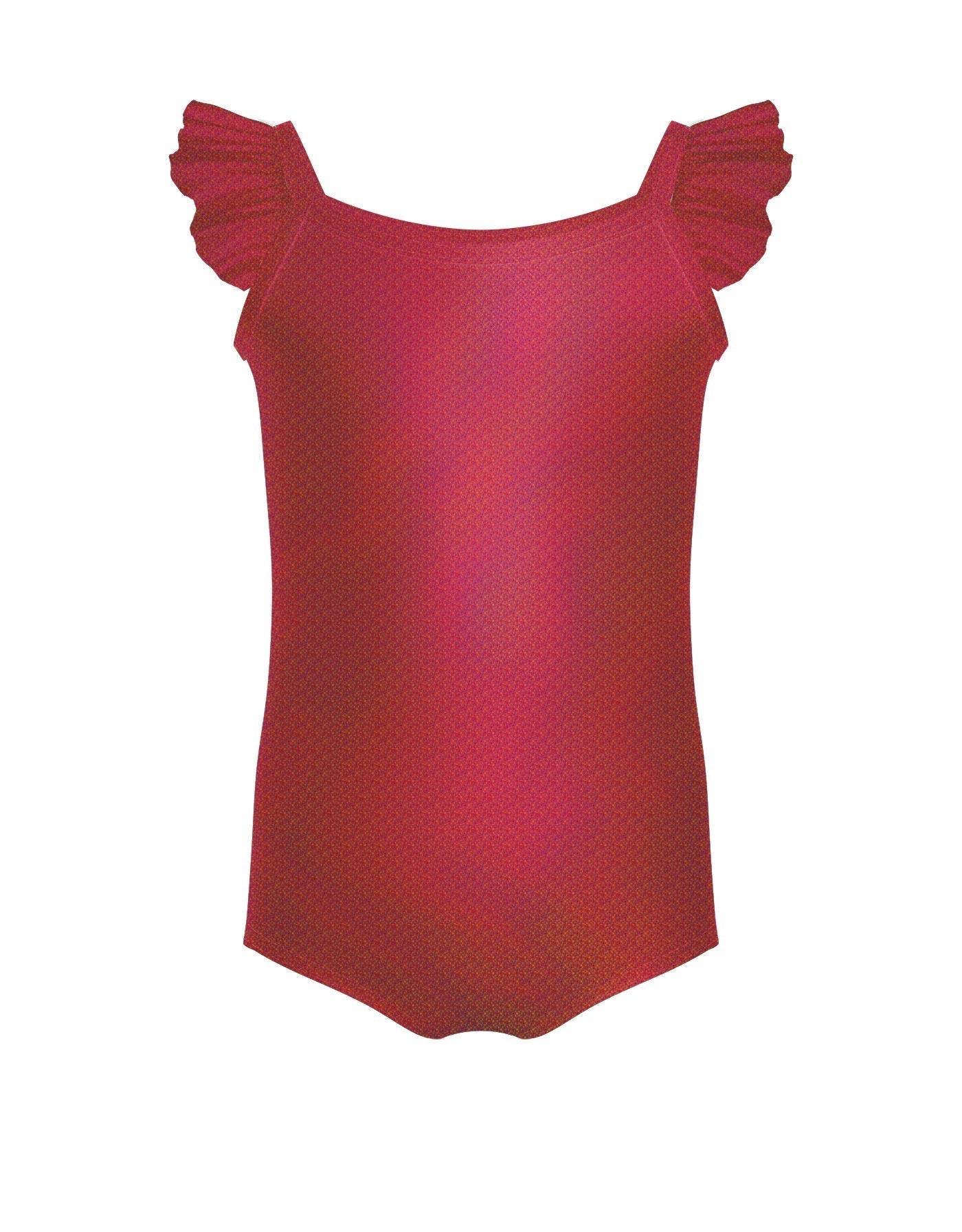 Solid Hologram Cami Leotard with Flutter Sleeves