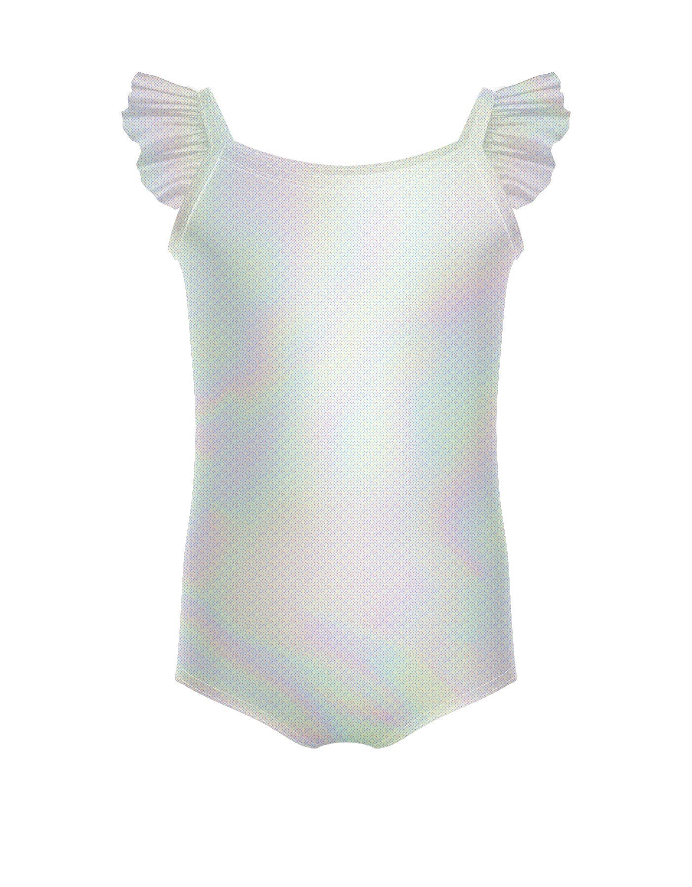 Solid Hologram Cami Leotard with Flutter Sleeves