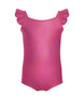 Solid Hologram Cami Leotard with Flutter Sleeves