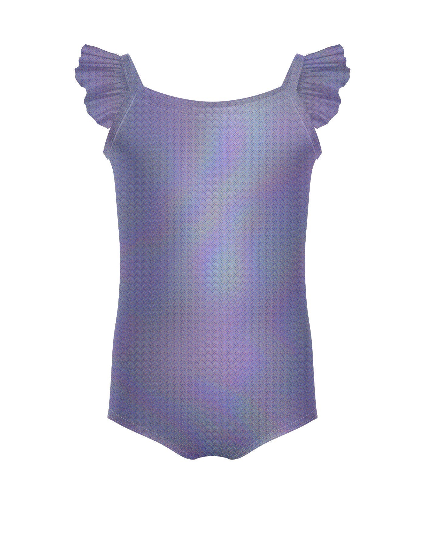 Solid Hologram Cami Leotard with Flutter Sleeves