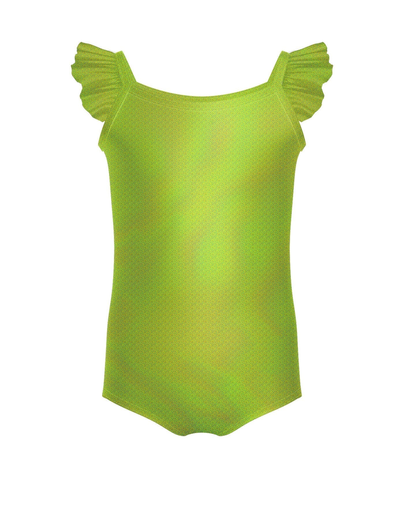 Solid Hologram Cami Leotard with Flutter Sleeves