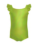 Solid Hologram Cami Leotard with Flutter Sleeves