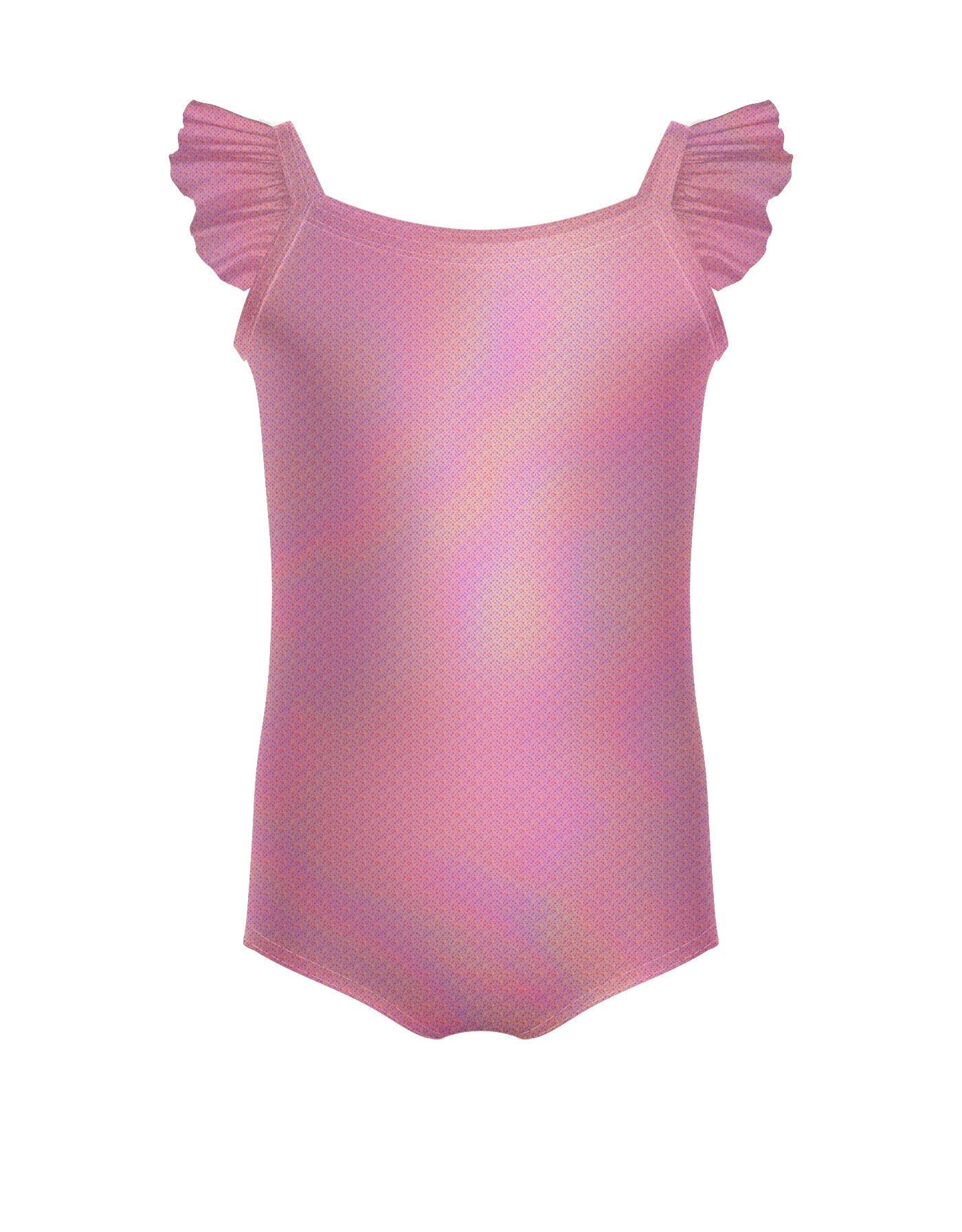 Solid Hologram Cami Leotard with Flutter Sleeves