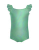 Solid Hologram Cami Leotard with Flutter Sleeves