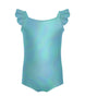 Solid Hologram Cami Leotard with Flutter Sleeves