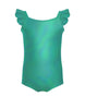 Solid Hologram Cami Leotard with Flutter Sleeves
