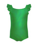 Solid Hologram Cami Leotard with Flutter Sleeves
