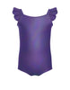 Solid Hologram Cami Leotard with Flutter Sleeves