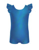 Solid Hologram Tank Biketard with Gather Sleeves