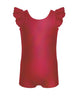 Solid Hologram Tank Biketard with Gather Sleeves