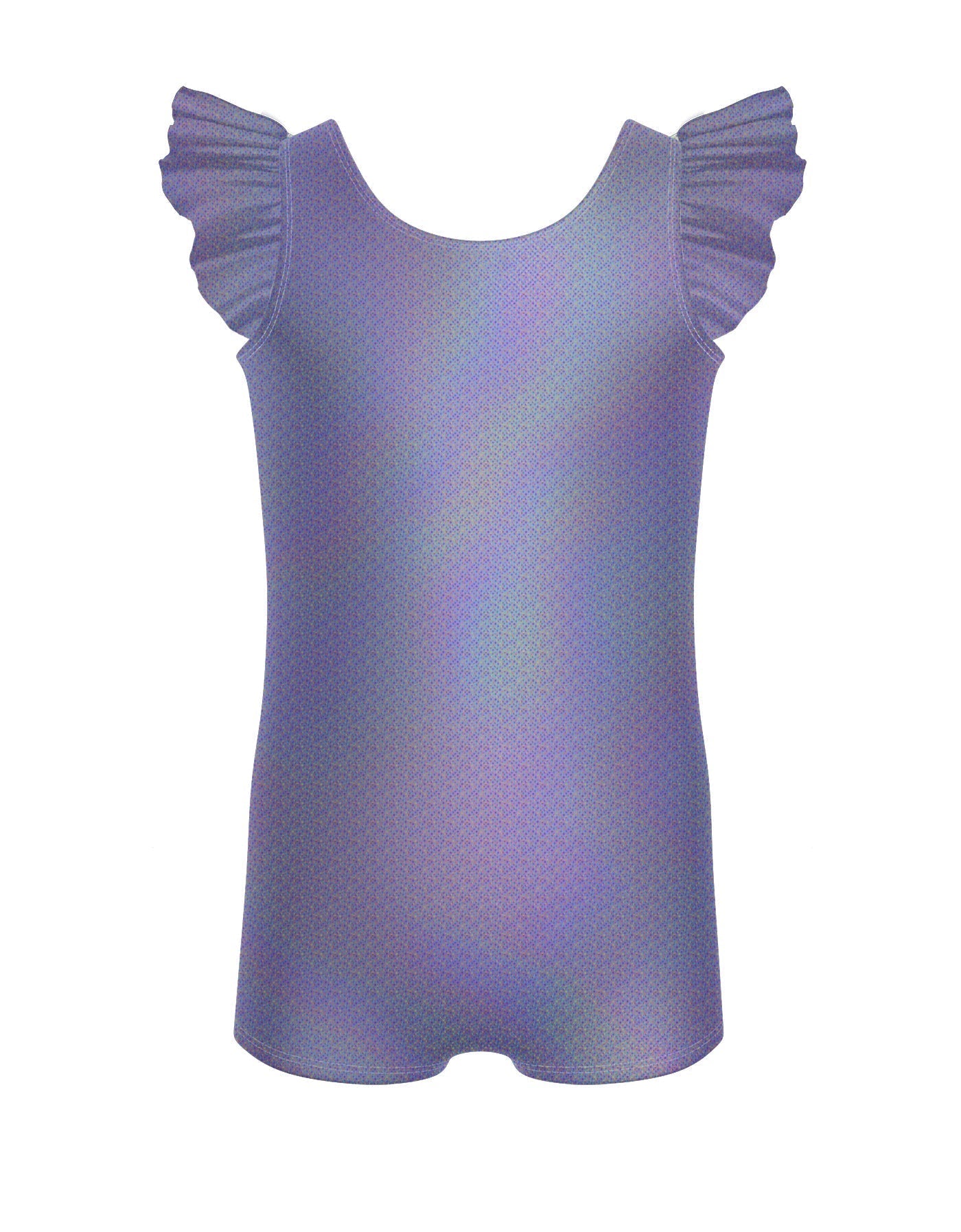 Solid Hologram Tank Biketard with Gather Sleeves