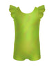 Solid Hologram Tank Biketard with Gather Sleeves