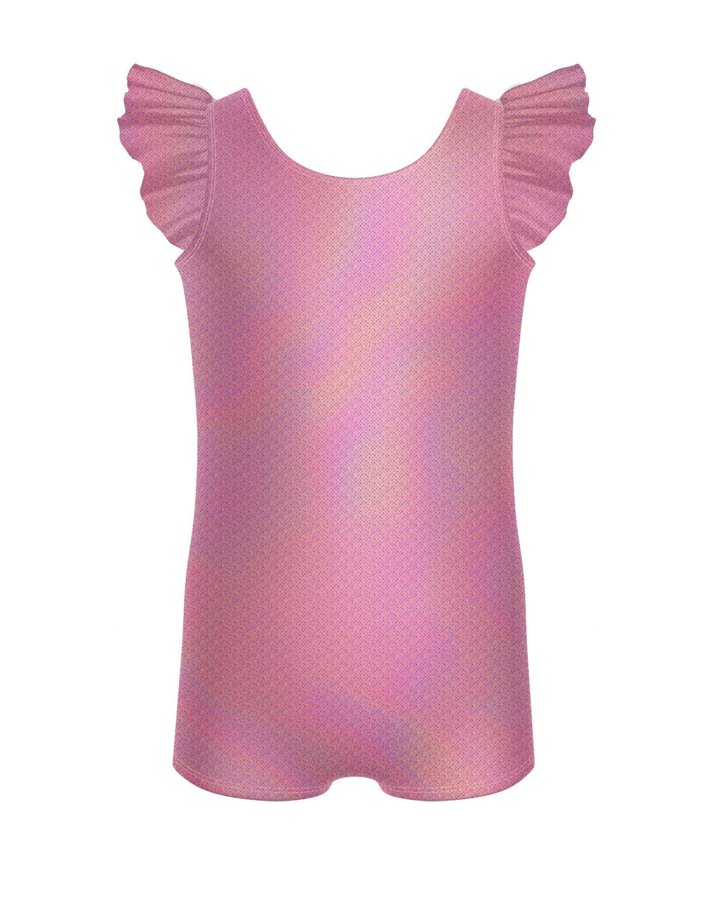 Solid Hologram Tank Biketard with Gather Sleeves