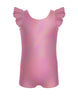 Solid Hologram Tank Biketard with Gather Sleeves