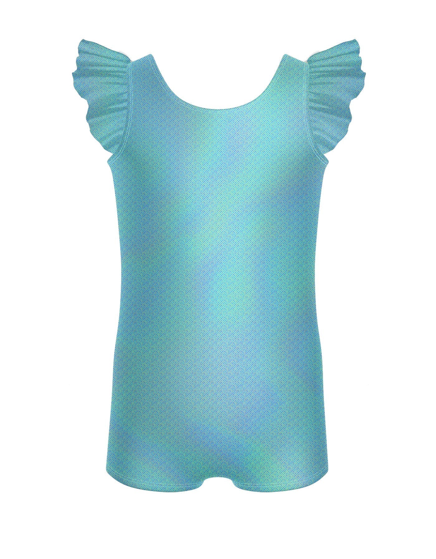 Solid Hologram Tank Biketard with Gather Sleeves