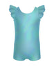 Solid Hologram Tank Biketard with Gather Sleeves