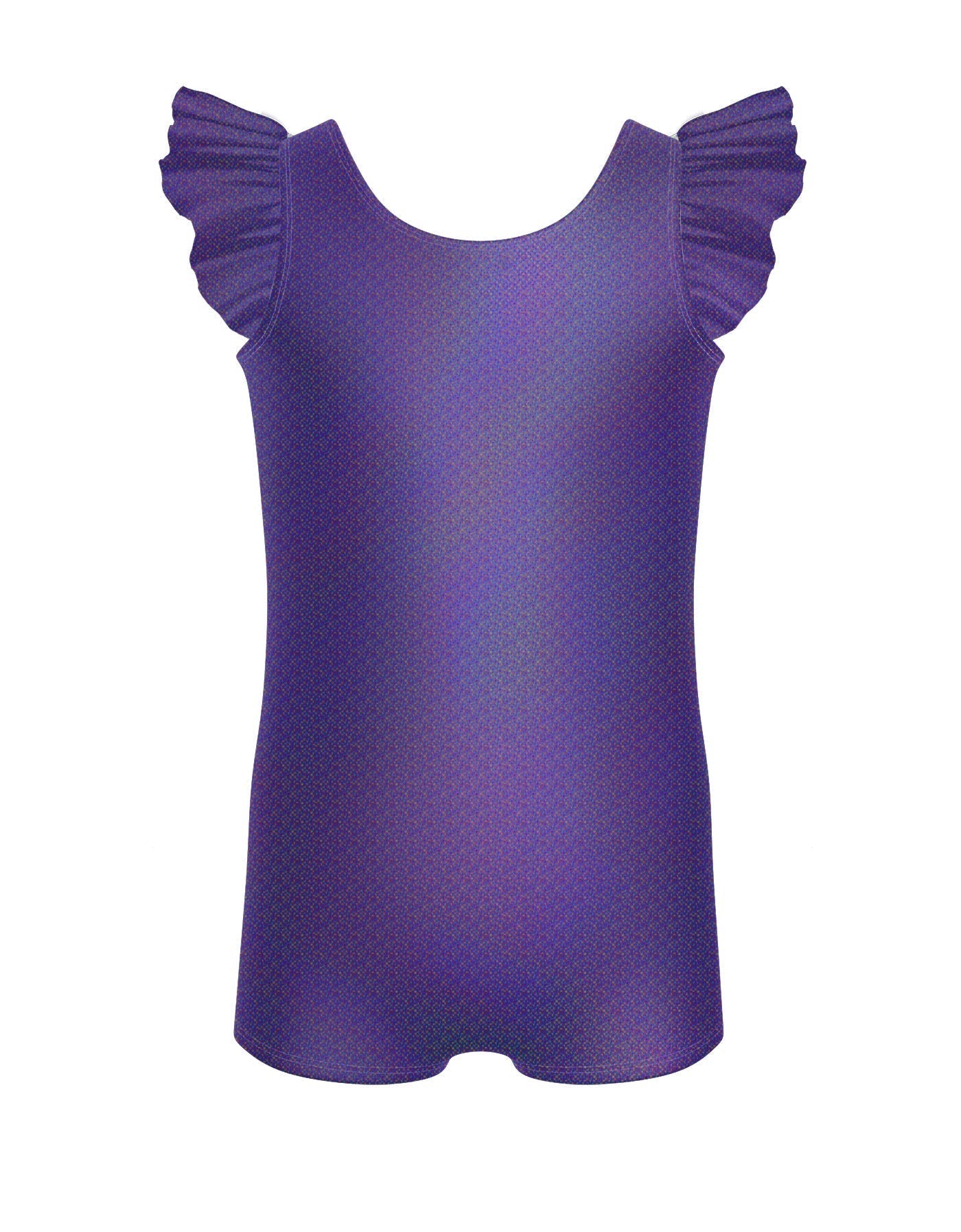 Solid Hologram Tank Biketard with Gather Sleeves