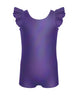Solid Hologram Tank Biketard with Gather Sleeves